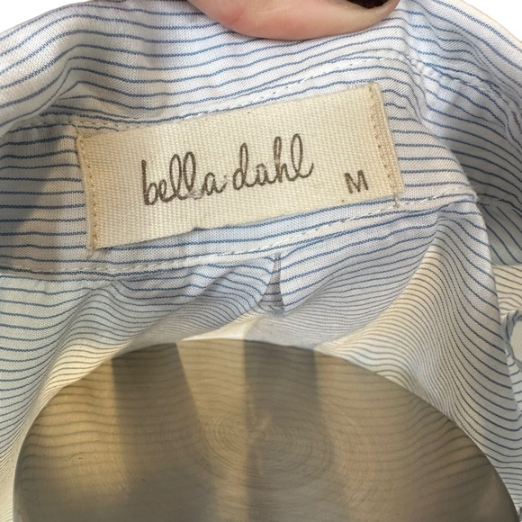 Bella Dahl Tank Top Womens Collared Striped Button Down Pockets Blue Medium - Picture 5 of 10